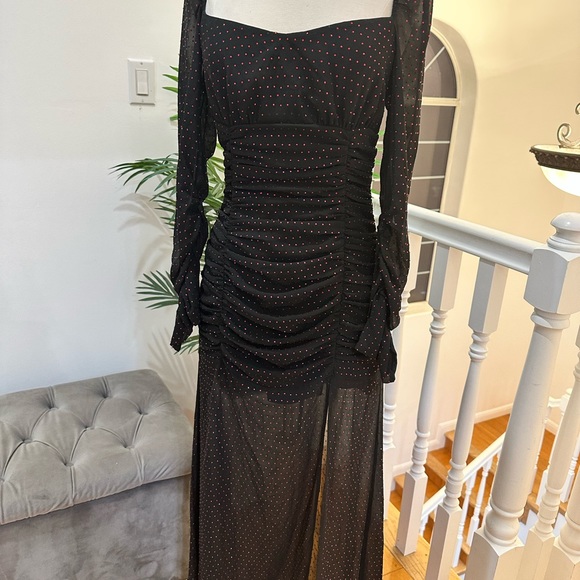 Dundas x Revolve Stardust Maxi Dress in Black and Ruby Size:Small - Picture 4 of 7